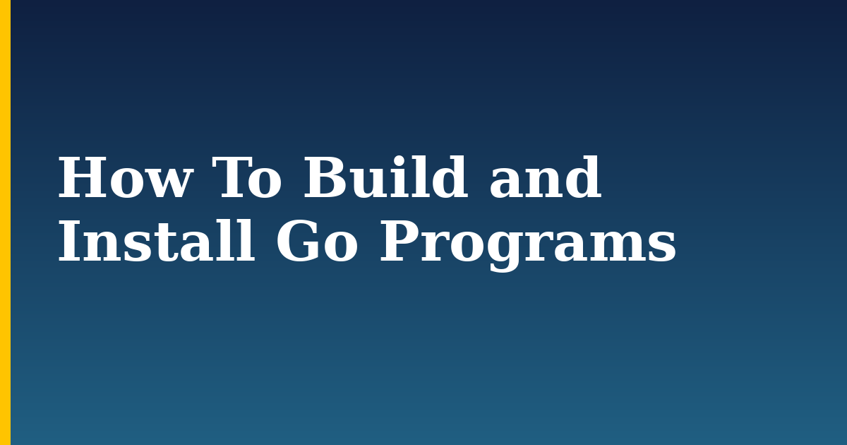 How To Build and Install Go Programs — step-by-step Programming tutorial on Progressive Robot