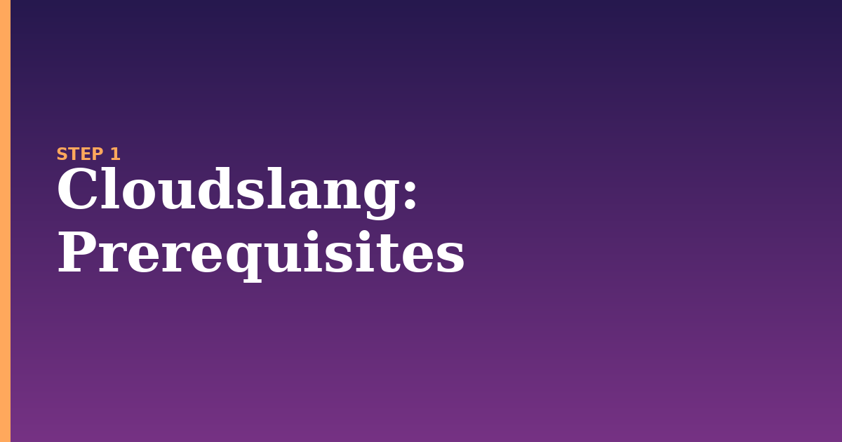 cloudslang illustration for: Prerequisites