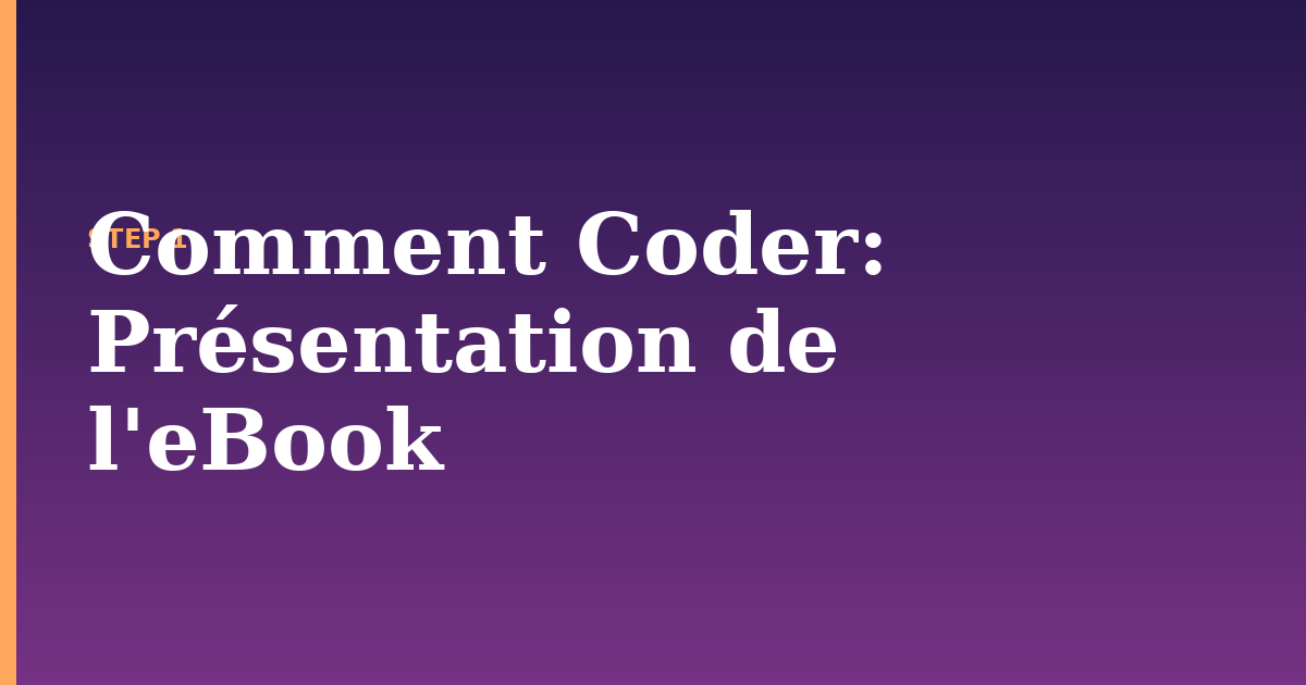 comment coder illustration for: Présentation de l'eBook