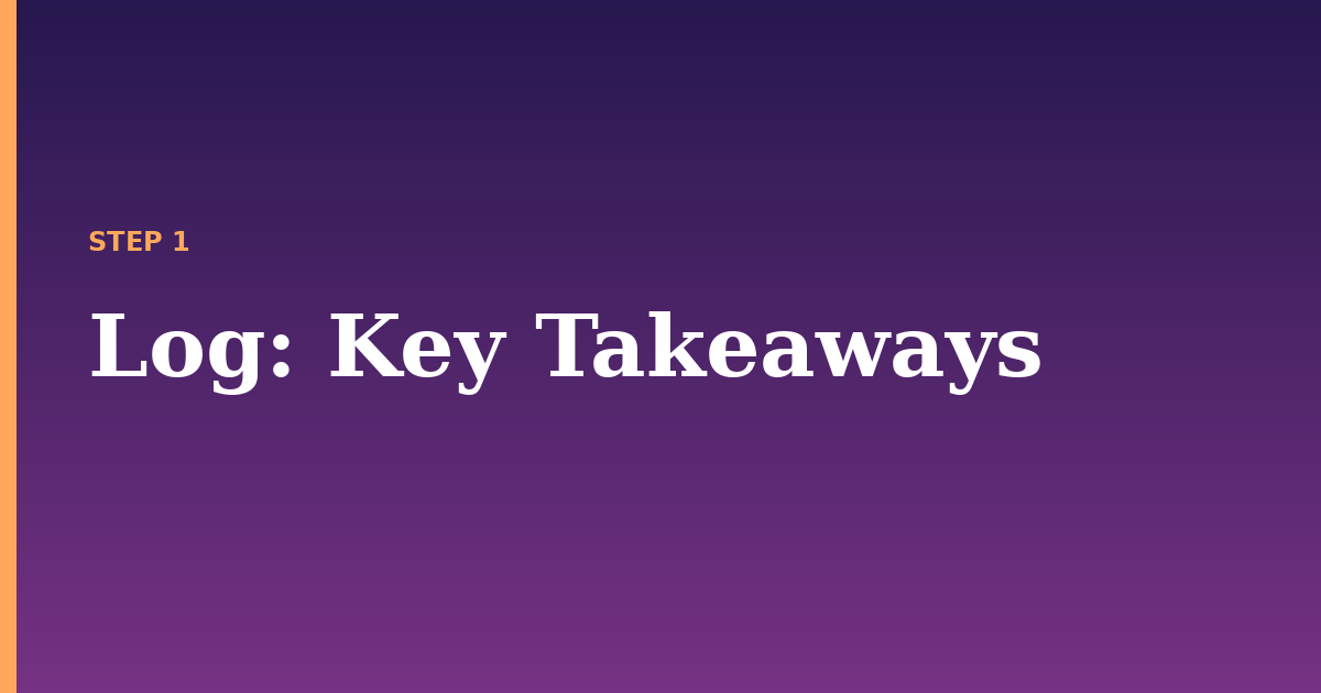 log illustration for: Key Takeaways