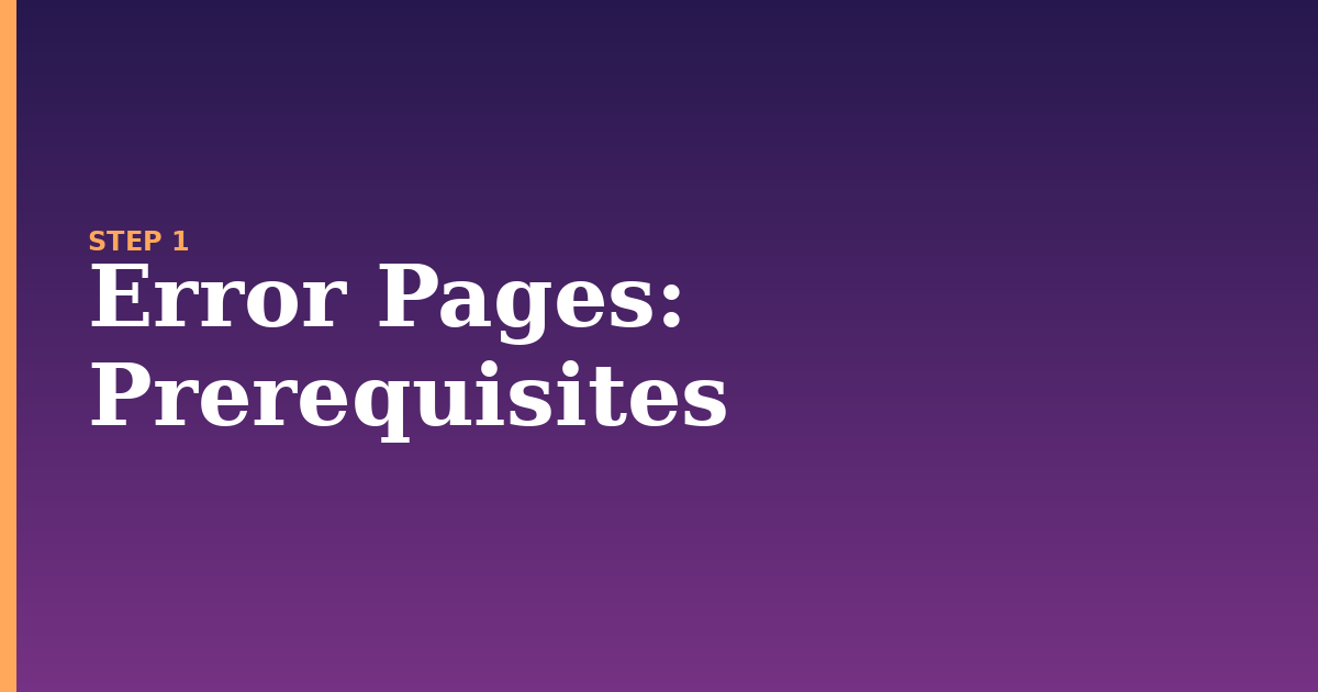 error pages illustration for: Prerequisites