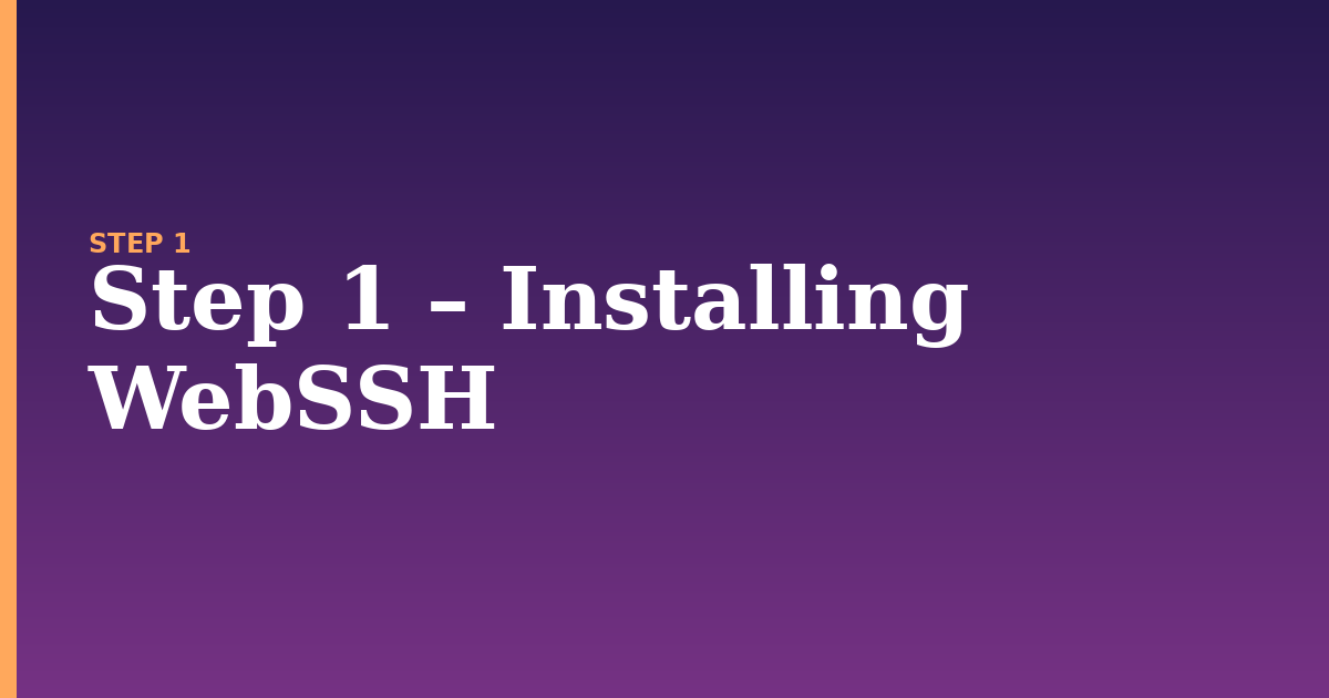 webssh illustration for: Step 1 – Installing WebSSH