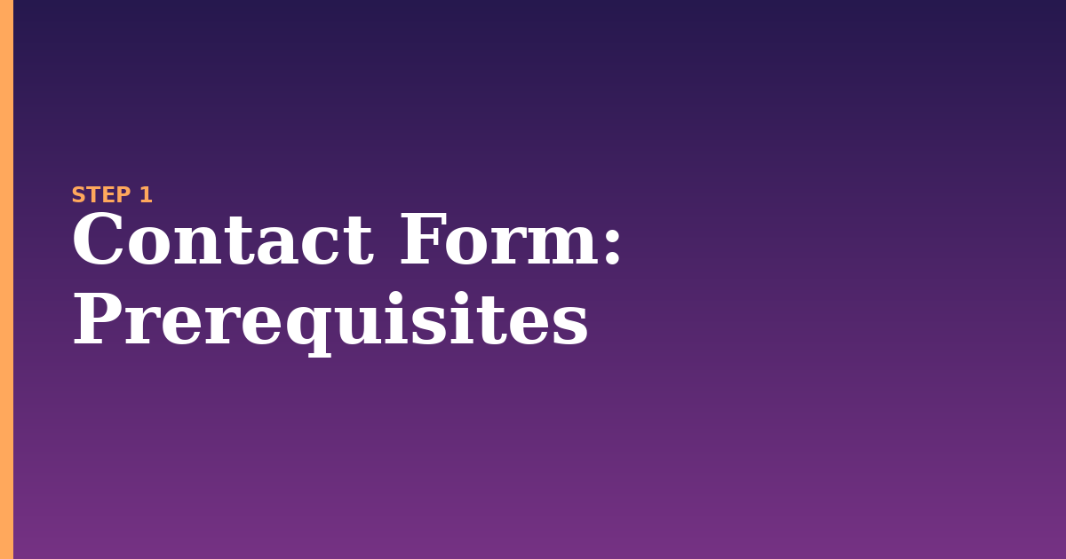 contact form illustration for: Prerequisites