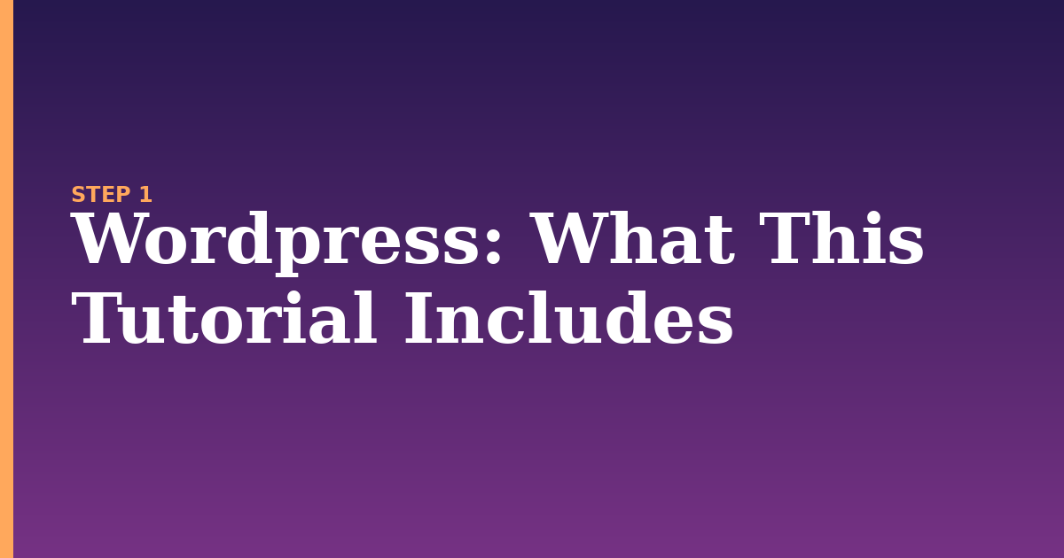 wordpress illustration for: What This Tutorial Includes