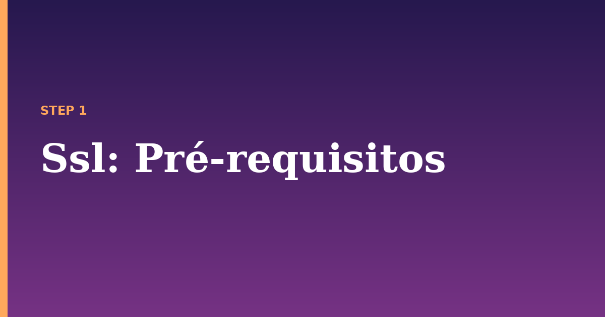 ssl illustration for: Pré-requisitos