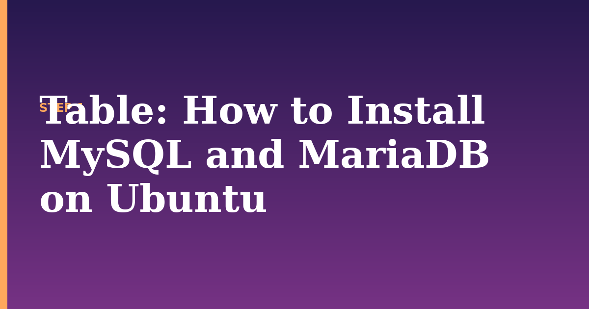 table illustration for: How to Install MySQL and MariaDB on Ubuntu