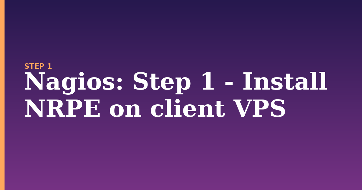 nagios illustration for: Step 1 - Install NRPE on client VPS