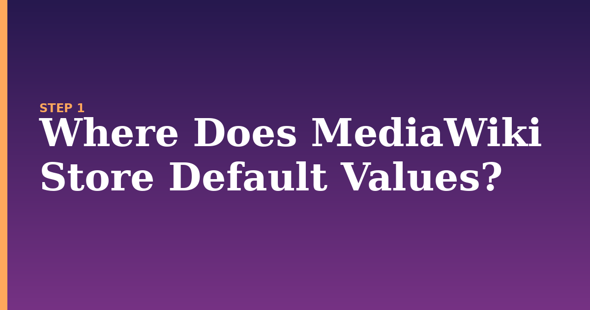 mediawiki illustration for: Where Does MediaWiki Store Default Values?