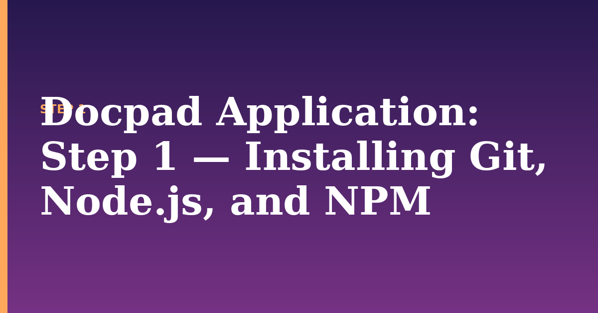 docpad application illustration for: Step 1 — Installing Git, Node.js, and NPM