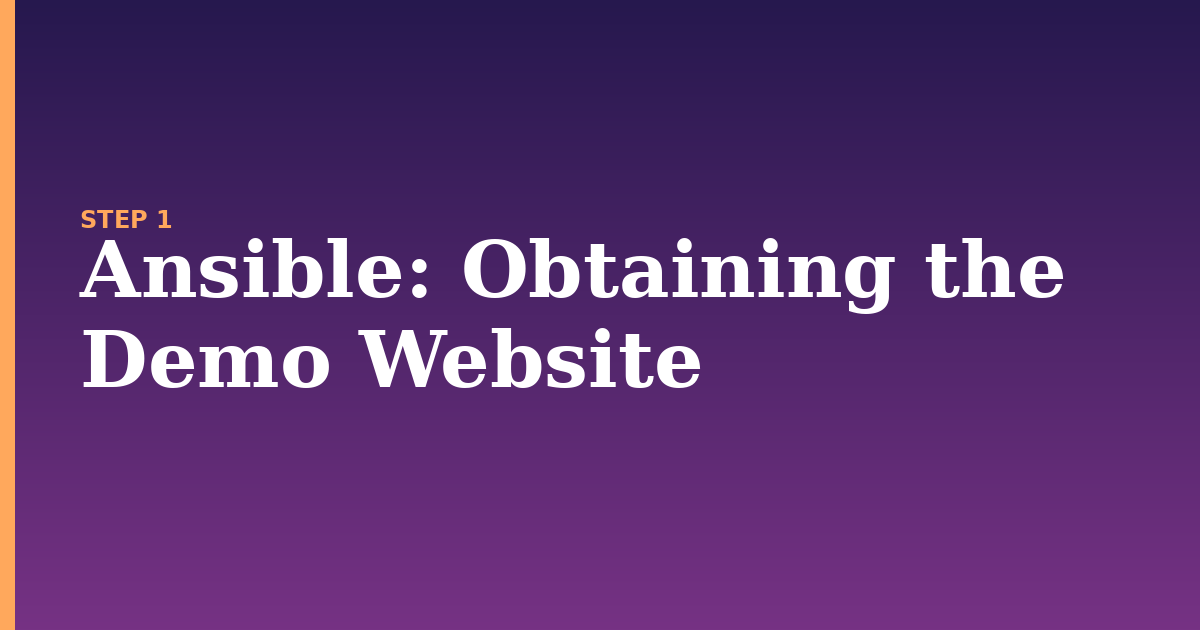 ansible illustration for: Obtaining the Demo Website