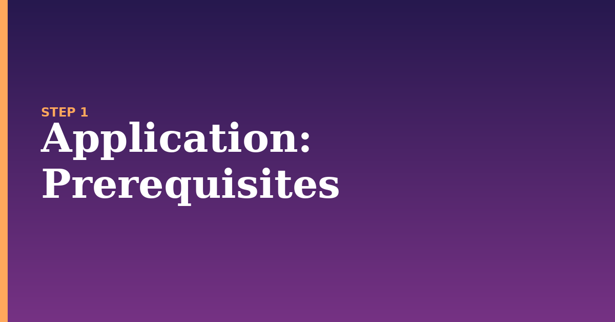 application illustration for: Prerequisites