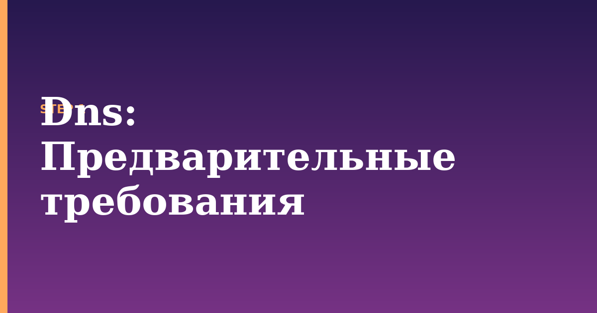 dns illustration for: Предварительные требования