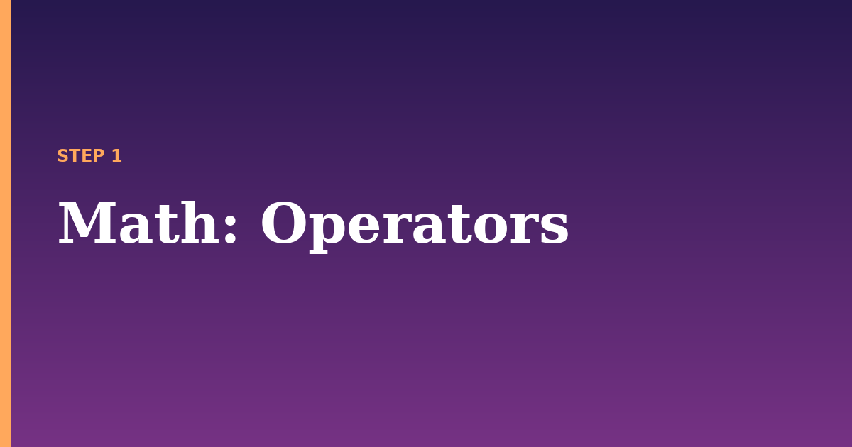 math illustration for: Operators