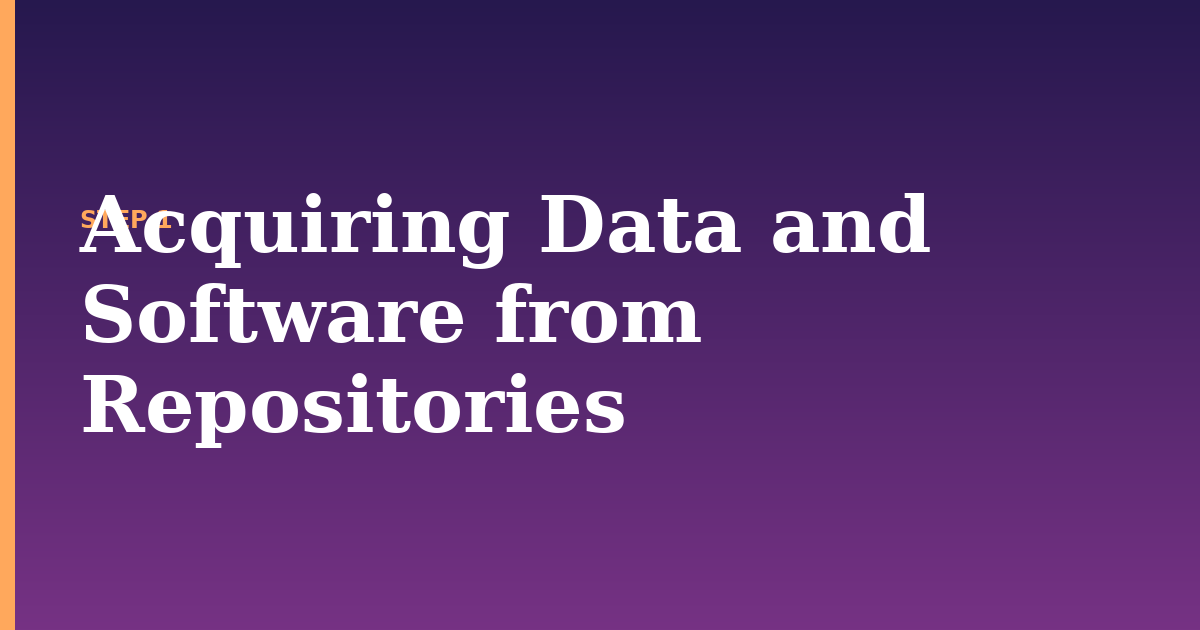 software illustration for: Acquiring Data and Software from Repositories