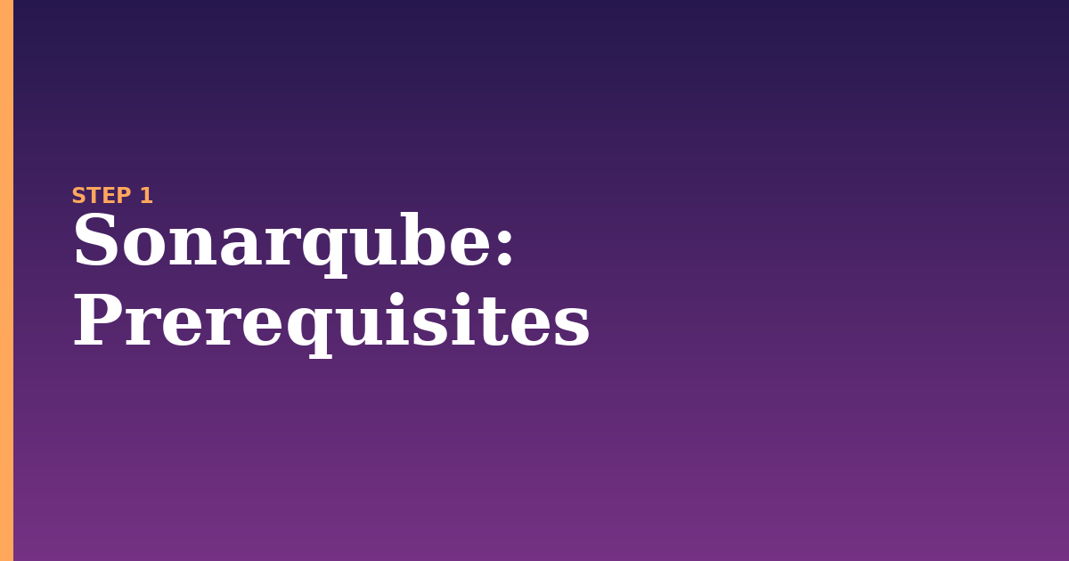 sonarqube illustration for: Prerequisites