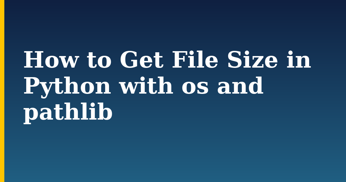 How to Get File Size in Python with os and pathlib