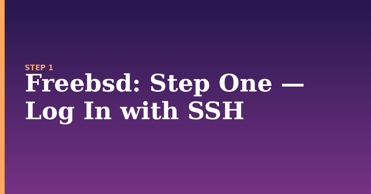 freebsd illustration for: Step One — Log In with SSH