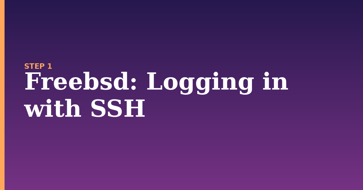 freebsd illustration for: Logging in with SSH