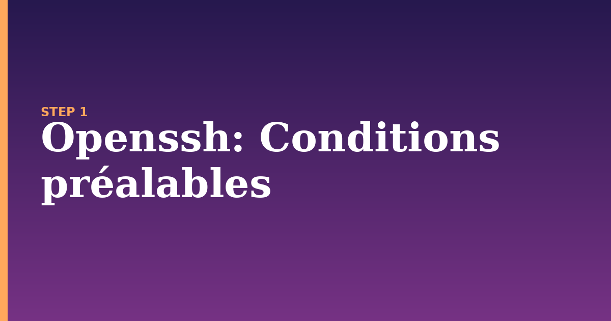 openssh illustration for: Conditions préalables