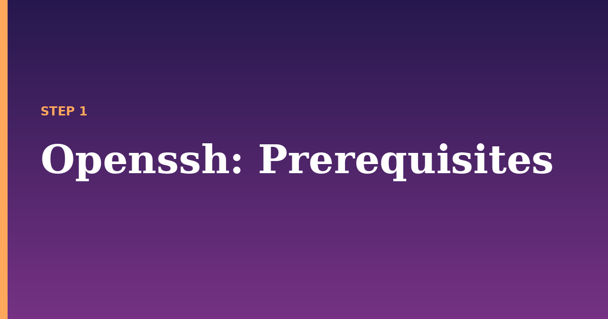 openssh illustration for: Prerequisites