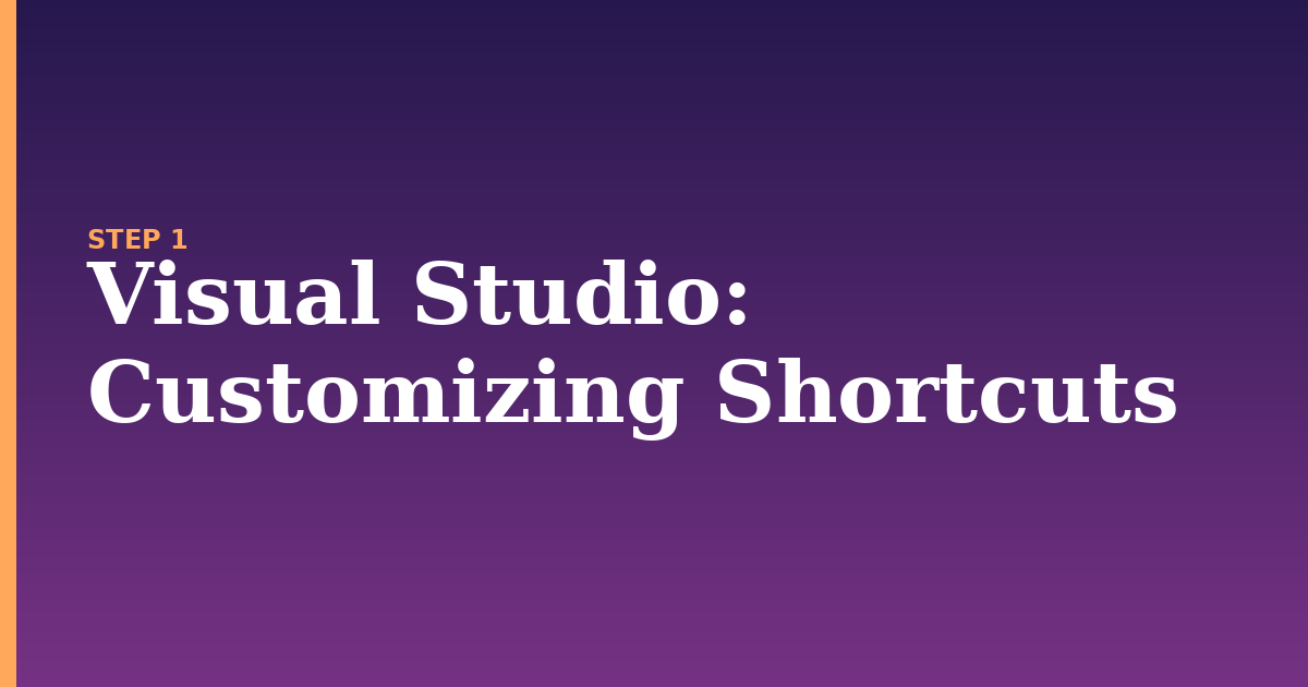 visual studio illustration for: Customizing Shortcuts