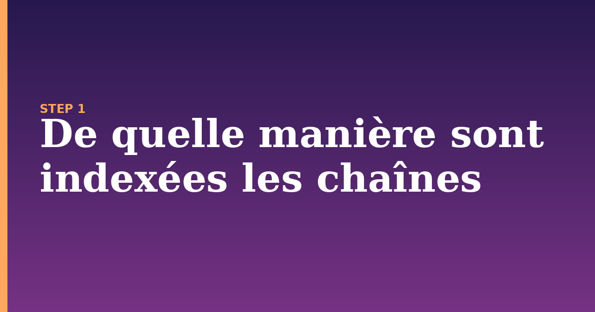 cha illustration for: De quelle manière sont indexées les chaînes
