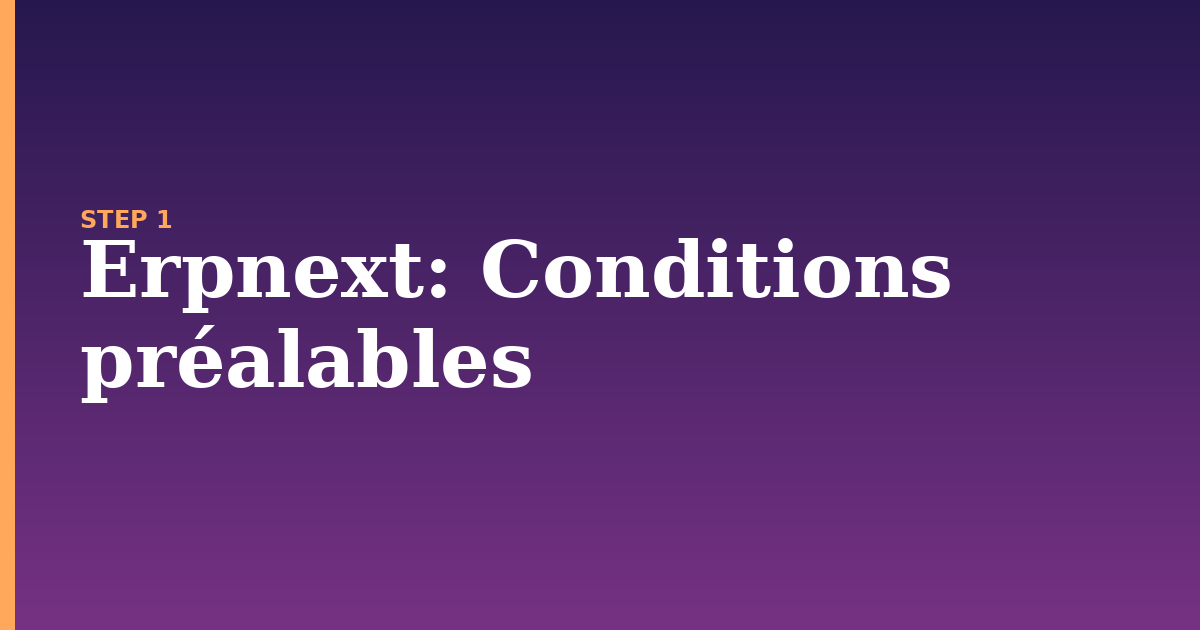 erpnext illustration for: Conditions préalables