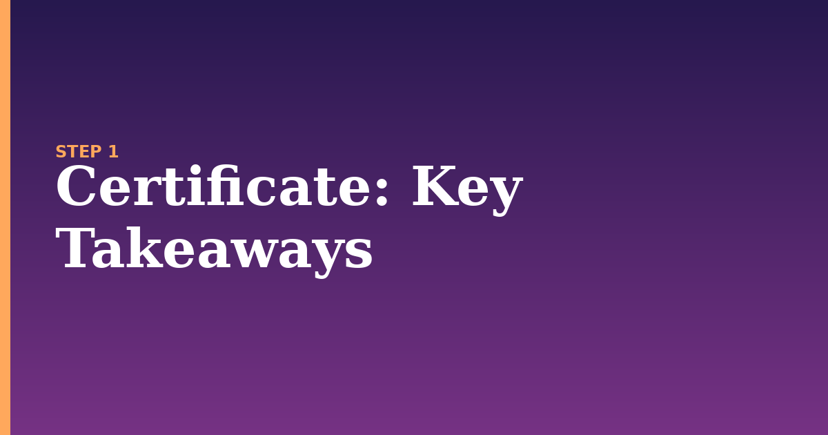 certificate illustration for: Key Takeaways