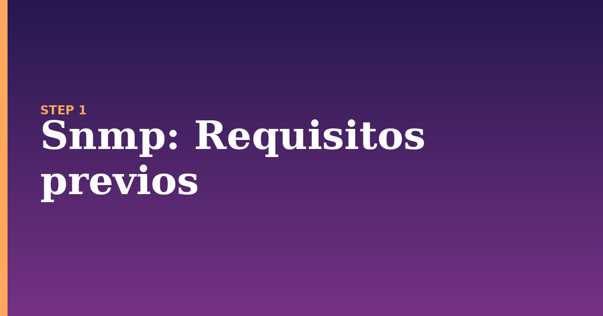 snmp illustration for: Requisitos previos