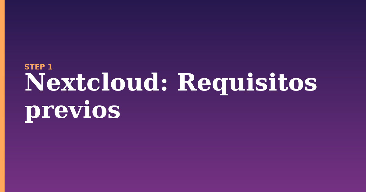 nextcloud illustration for: Requisitos previos
