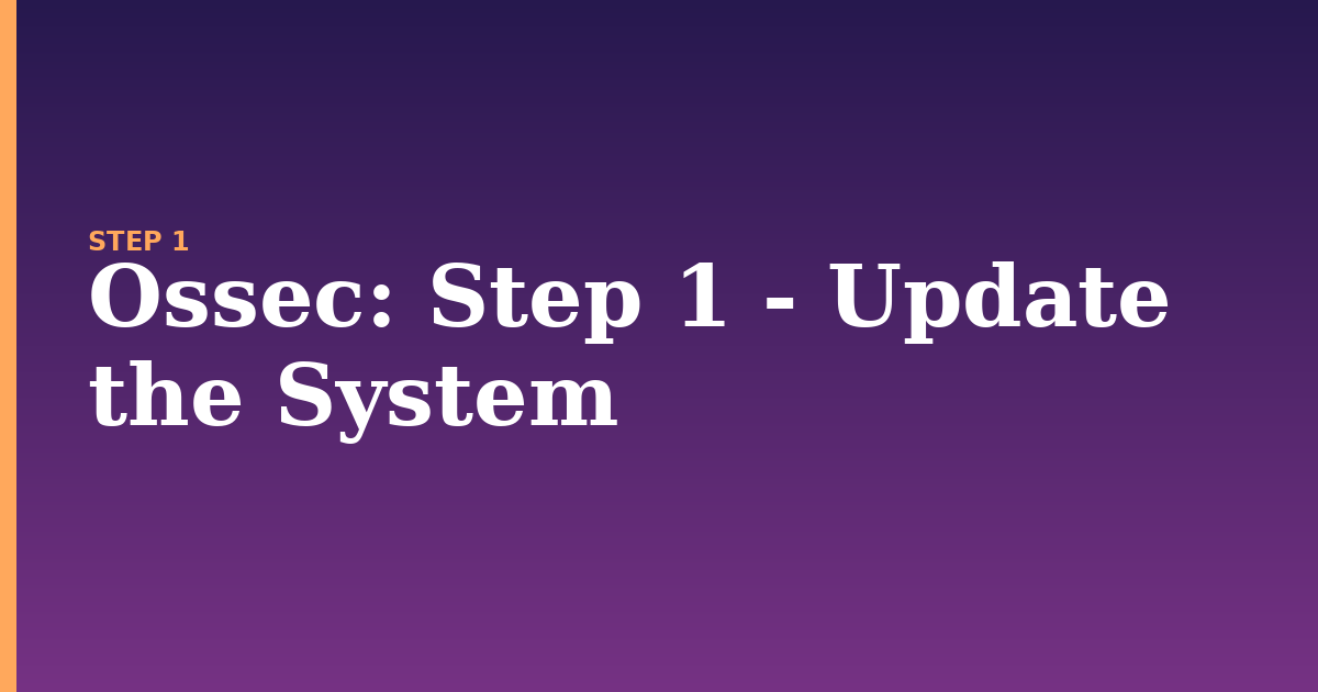 ossec illustration for: Step 1 - Update the System