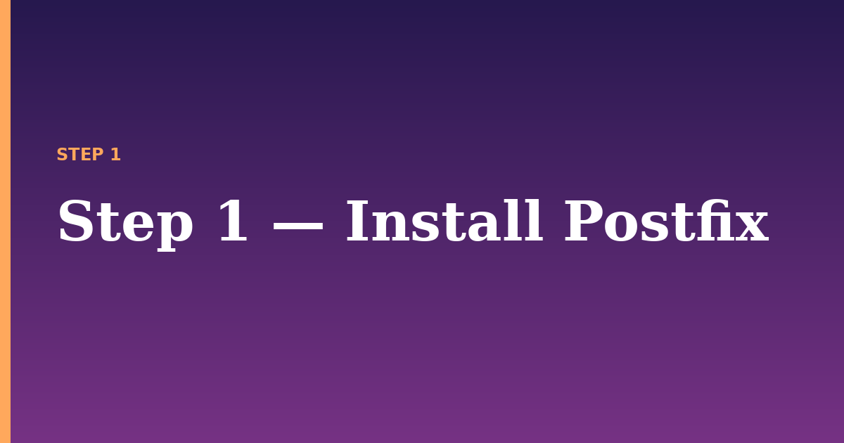 install illustration for: Step 1 — Install Postfix
