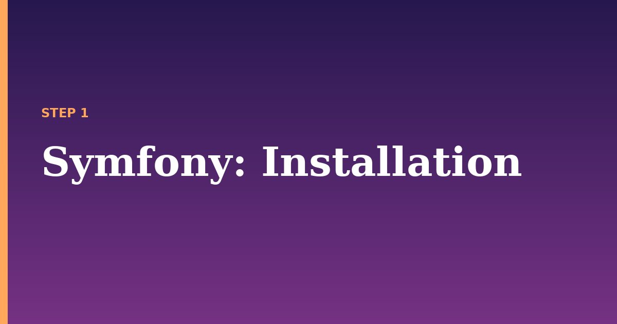 symfony illustration for: Installation