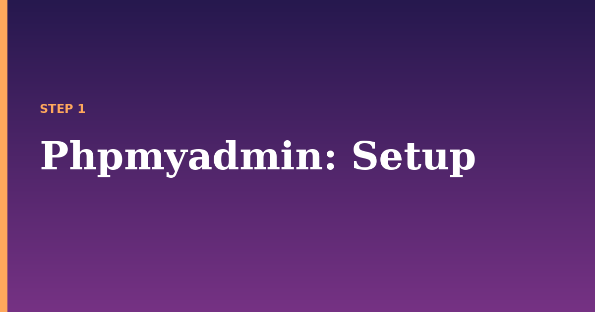 phpmyadmin illustration for: Setup
