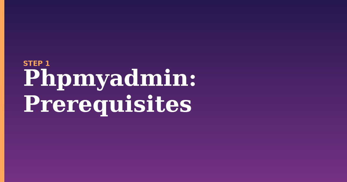 phpmyadmin illustration for: Prerequisites