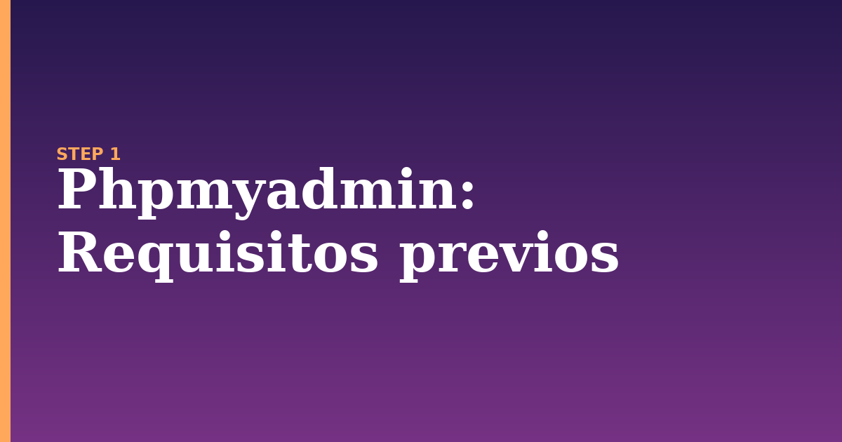 phpmyadmin illustration for: Requisitos previos