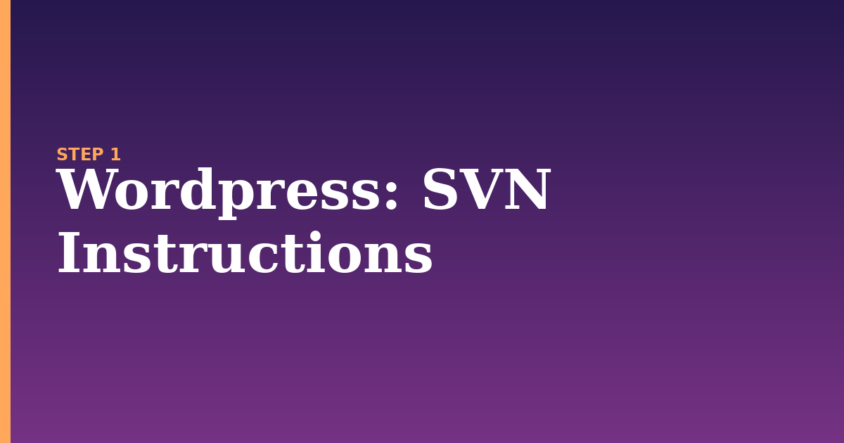 wordpress illustration for: SVN Instructions