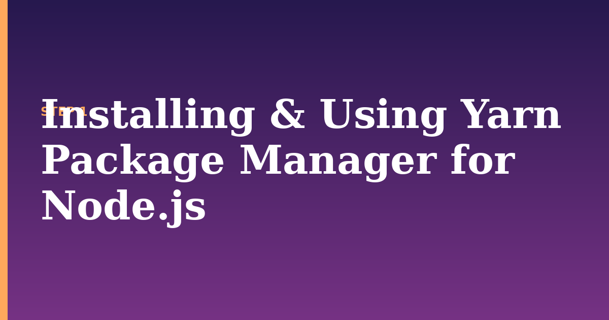 yarn illustration for: Installing & Using Yarn Package Manager for Node.js