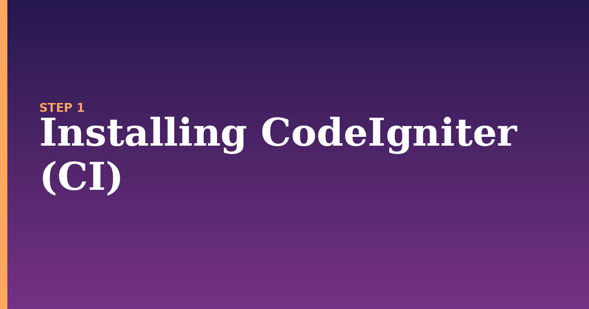 codeigniter illustration for: Installing CodeIgniter (CI)