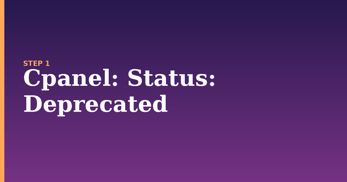 cpanel illustration for: Status: Deprecated