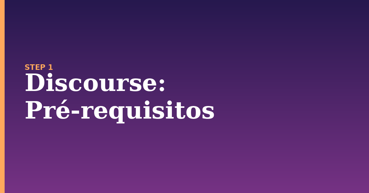 discourse illustration for: Pré-requisitos
