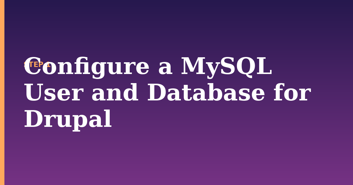 drupal illustration for: Configure a MySQL User and Database for Drupal