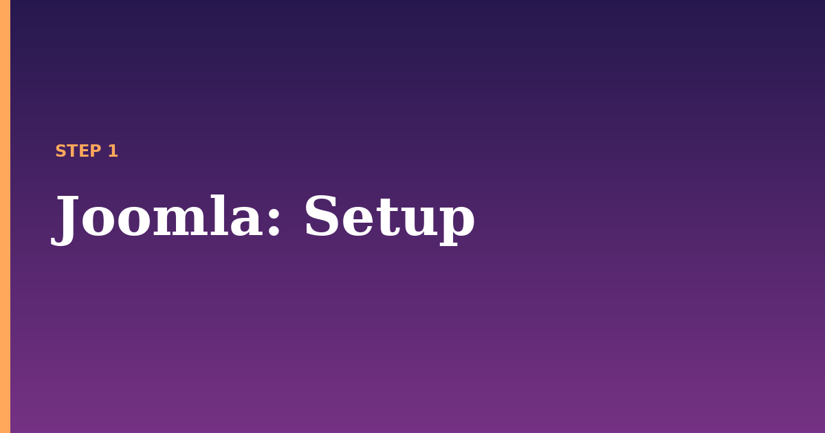 joomla illustration for: Setup