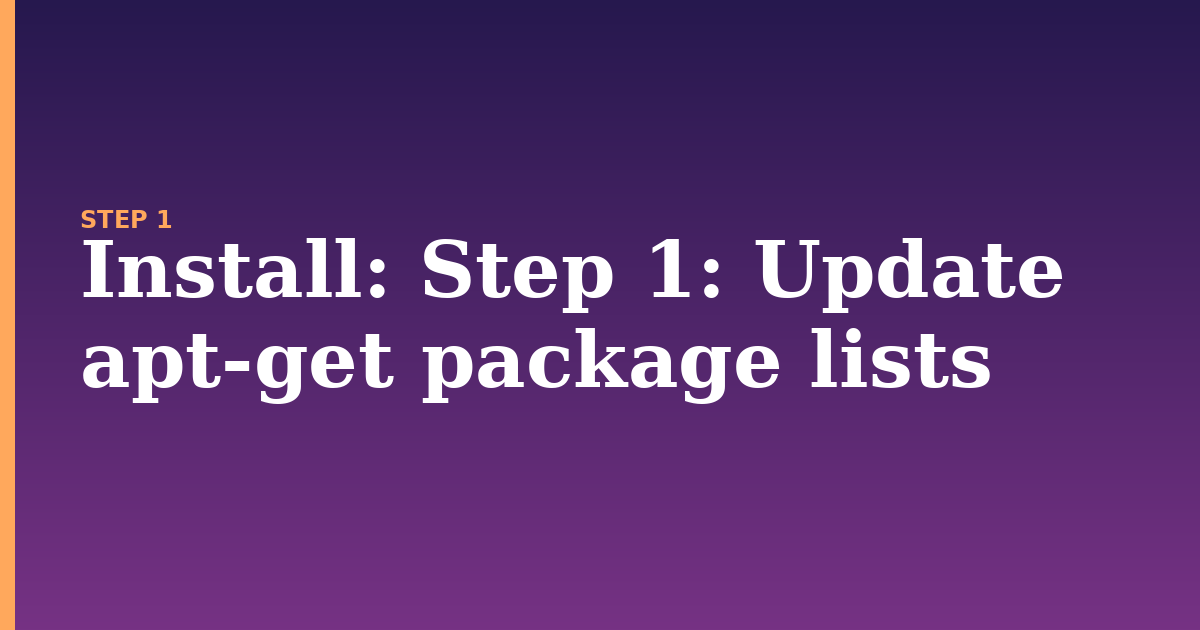 install illustration for: Step 1: Update apt-get package lists