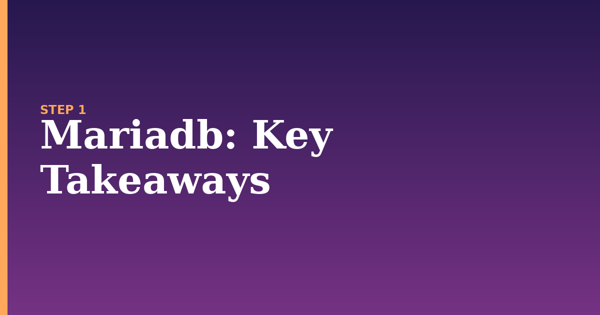 mariadb illustration for: Key Takeaways