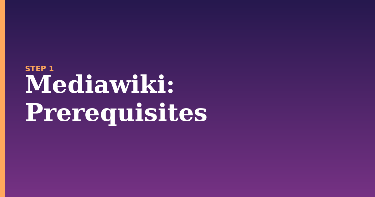 mediawiki illustration for: Prerequisites