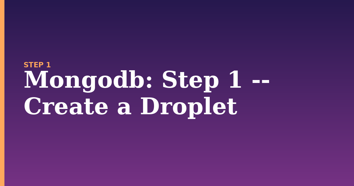 mongodb illustration for: Step 1 -- Create a Droplet