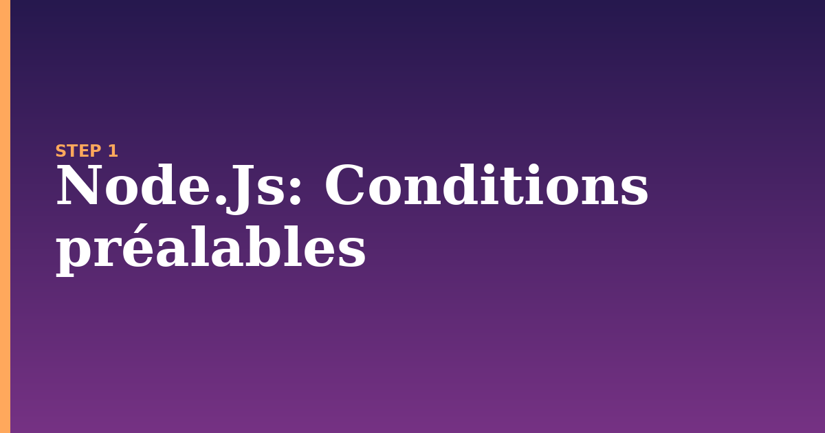 node.js illustration for: Conditions préalables