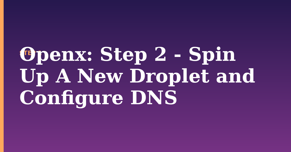 openx illustration for: Step 2 - Spin Up A New Droplet and Configure DNS