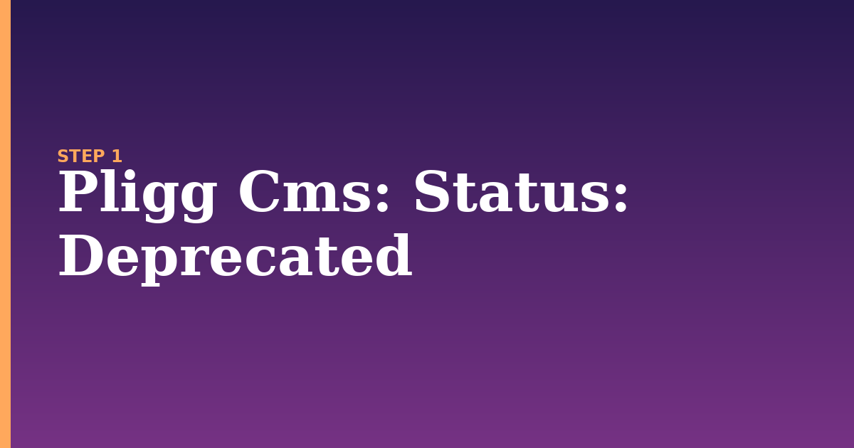 pligg cms illustration for: Status: Deprecated